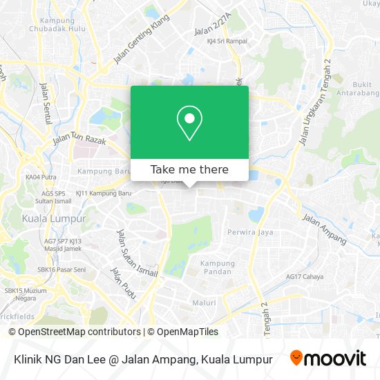 Peta Klinik NG Dan Lee @ Jalan Ampang