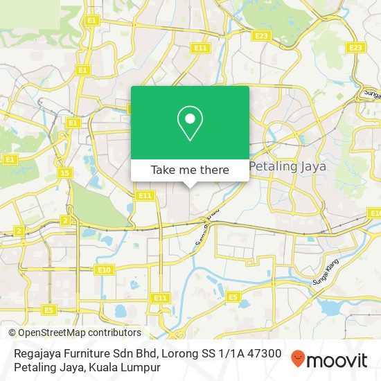 Regajaya Furniture Sdn Bhd, Lorong SS 1 / 1A 47300 Petaling Jaya map