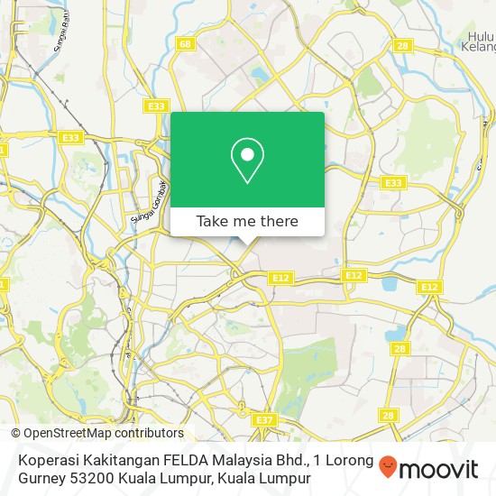 Koperasi Kakitangan FELDA Malaysia Bhd., 1 Lorong Gurney 53200 Kuala Lumpur map