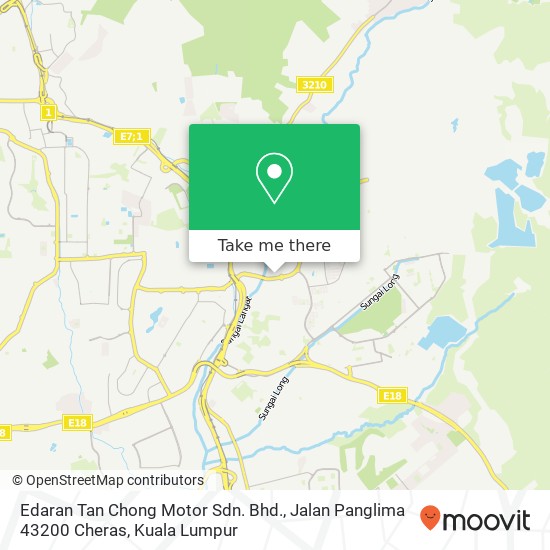 Peta Edaran Tan Chong Motor Sdn. Bhd., Jalan Panglima 43200 Cheras