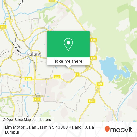 Peta Lim Motor, Jalan Jasmin 5 43000 Kajang