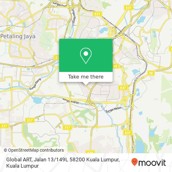 Peta Global ART, Jalan 13 / 149L 58200 Kuala Lumpur