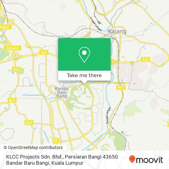 KLCC Projects Sdn. Bhd., Persiaran Bangi 43650 Bandar Baru Bangi map