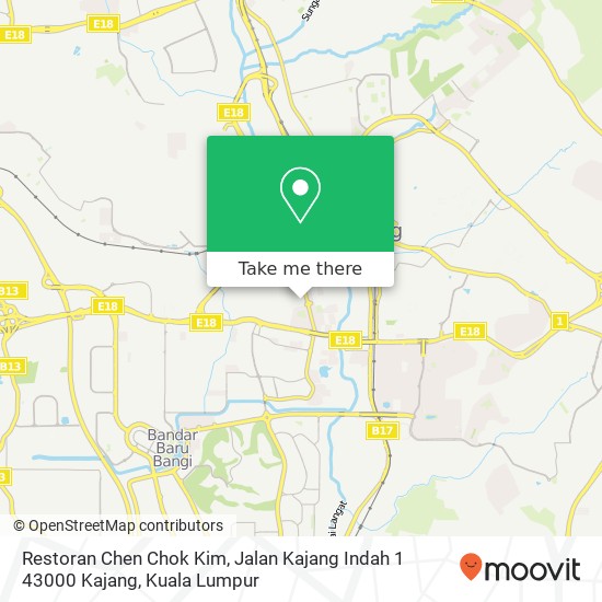 Peta Restoran Chen Chok Kim, Jalan Kajang Indah 1 43000 Kajang