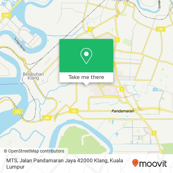 Peta MTS, Jalan Pandamaran Jaya 42000 Klang