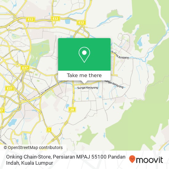 Peta Onking Chain-Store, Persiaran MPAJ 55100 Pandan Indah