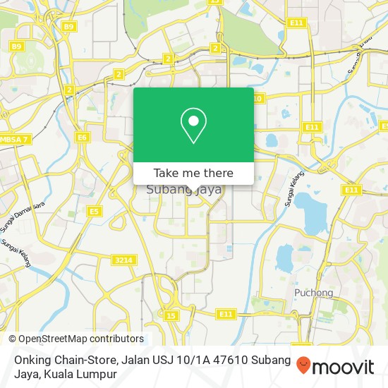 Onking Chain-Store, Jalan USJ 10 / 1A 47610 Subang Jaya map