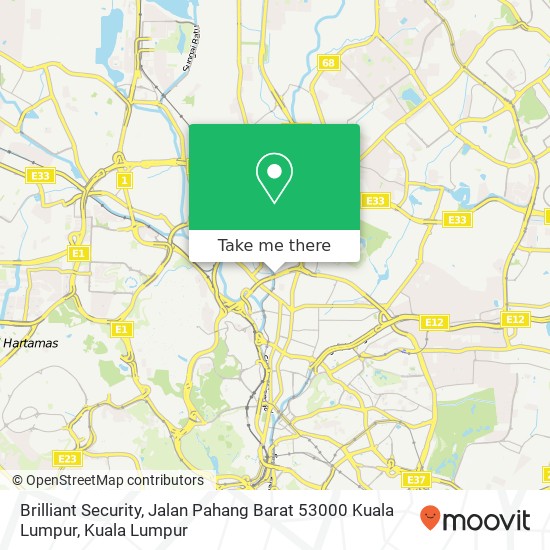 Peta Brilliant Security, Jalan Pahang Barat 53000 Kuala Lumpur