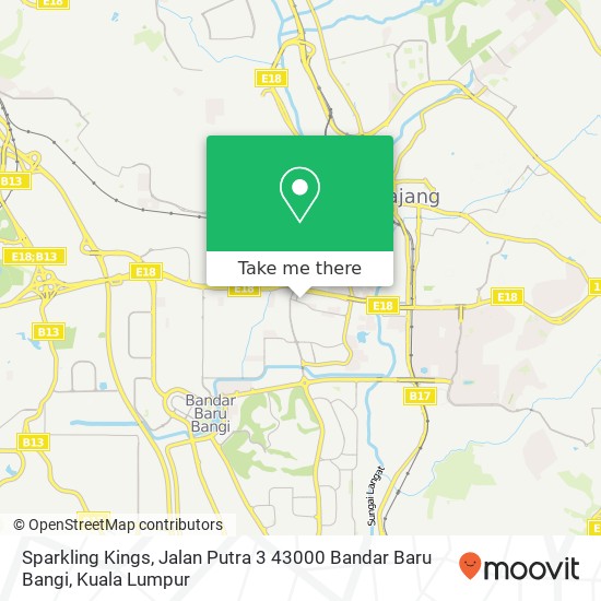 Peta Sparkling Kings, Jalan Putra 3 43000 Bandar Baru Bangi