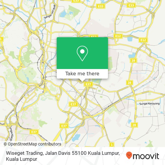 Peta Wiseget Trading, Jalan Davis 55100 Kuala Lumpur