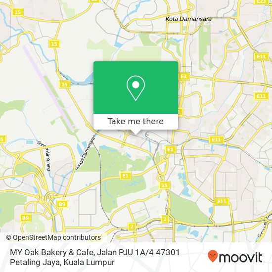Peta MY Oak Bakery & Cafe, Jalan PJU 1A / 4 47301 Petaling Jaya