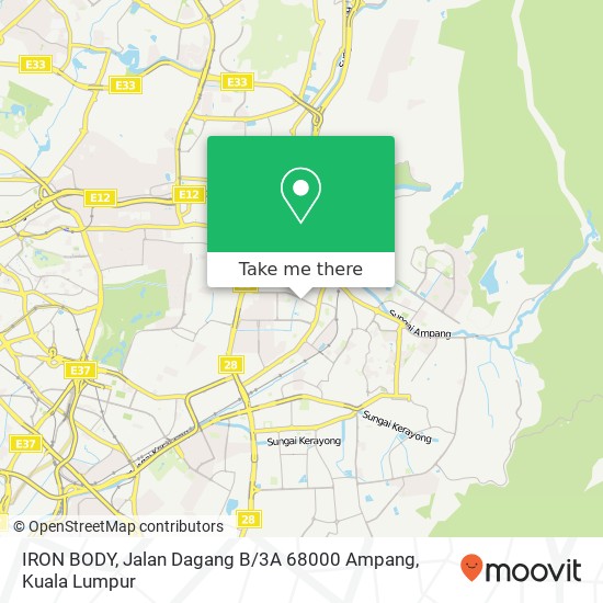 IRON BODY, Jalan Dagang B / 3A 68000 Ampang map