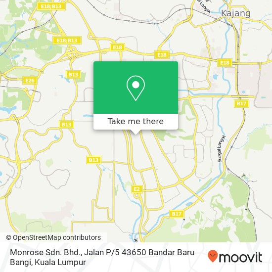 Monrose Sdn. Bhd., Jalan P / 5 43650 Bandar Baru Bangi map