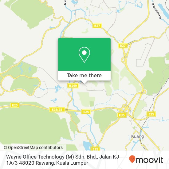 Wayne Office Technology (M) Sdn. Bhd., Jalan KJ 1A / 3 48020 Rawang map