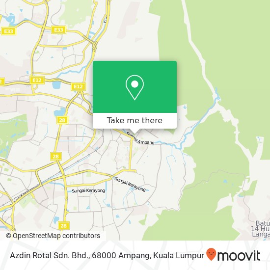 Azdin Rotal Sdn. Bhd., 68000 Ampang map