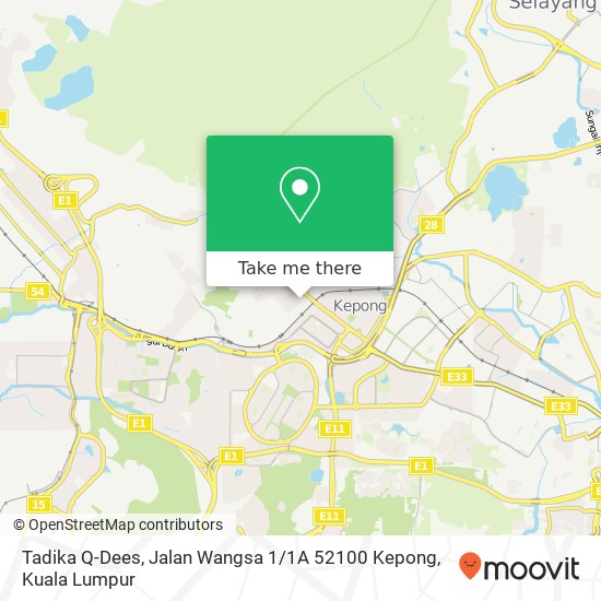 Peta Tadika Q-Dees, Jalan Wangsa 1 / 1A 52100 Kepong