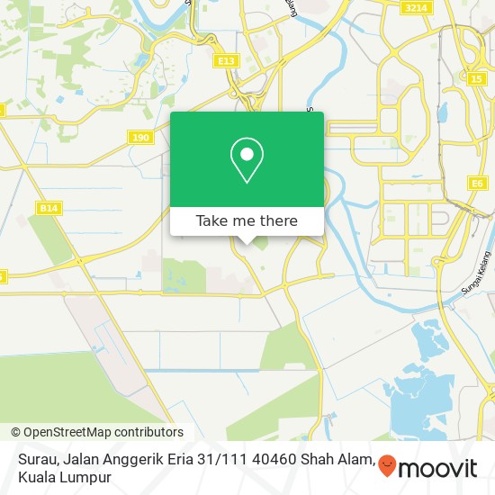 Peta Surau, Jalan Anggerik Eria 31 / 111 40460 Shah Alam
