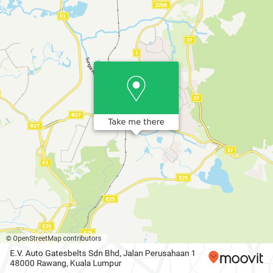 Peta E.V. Auto Gatesbelts Sdn Bhd, Jalan Perusahaan 1 48000 Rawang