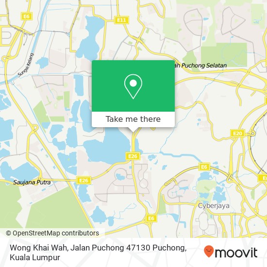Peta Wong Khai Wah, Jalan Puchong 47130 Puchong