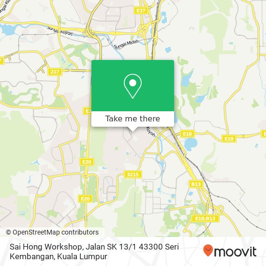 Peta Sai Hong Workshop, Jalan SK 13 / 1 43300 Seri Kembangan
