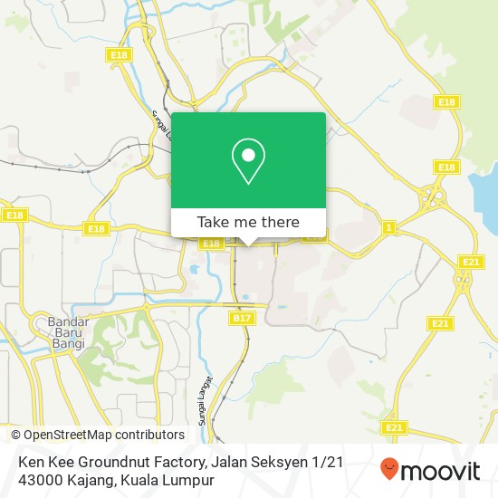 Ken Kee Groundnut Factory, Jalan Seksyen 1 / 21 43000 Kajang map