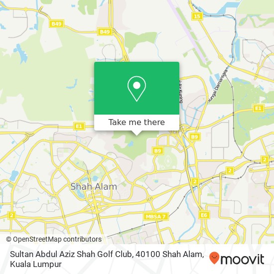 Sultan Abdul Aziz Shah Golf Club, 40100 Shah Alam map