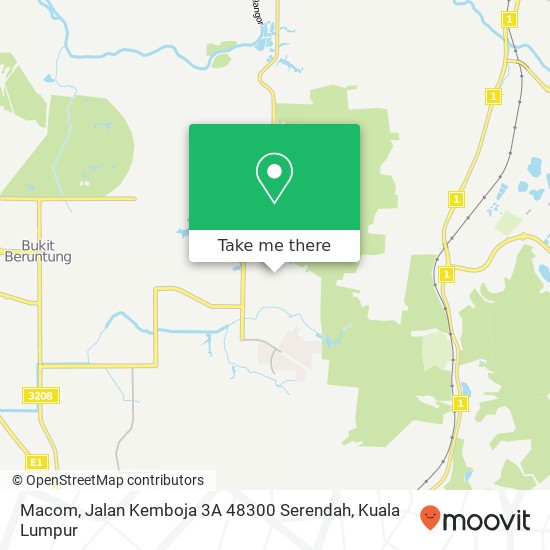 Peta Macom, Jalan Kemboja 3A 48300 Serendah