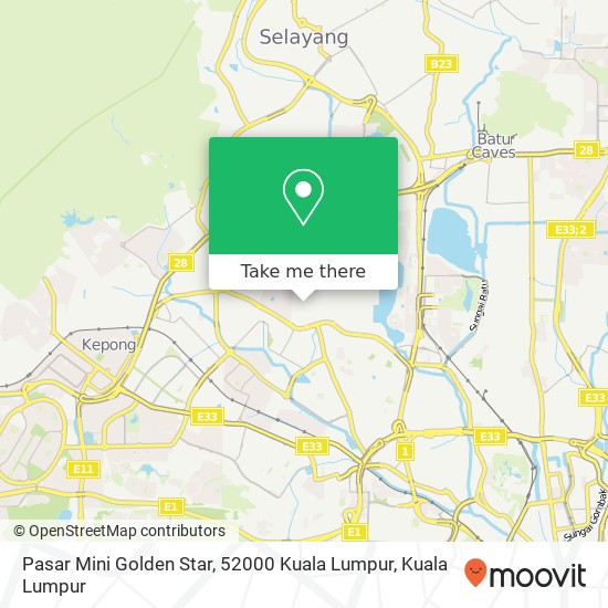 Peta Pasar Mini Golden Star, 52000 Kuala Lumpur