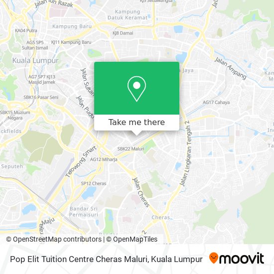 Peta Pop Elit Tuition Centre Cheras Maluri