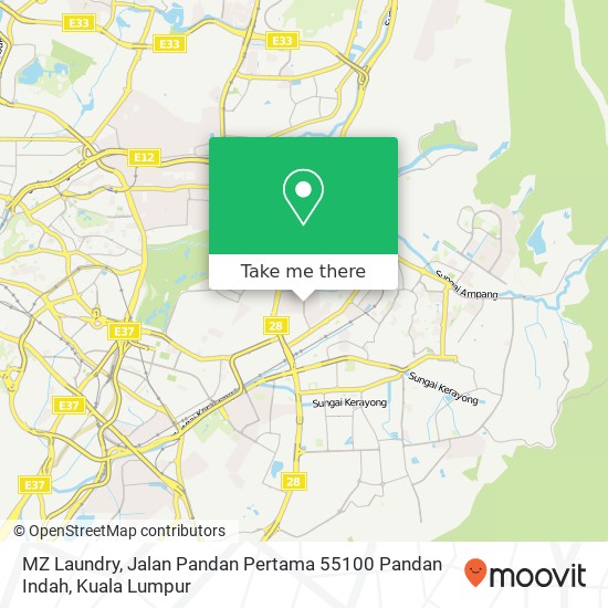 Peta MZ Laundry, Jalan Pandan Pertama 55100 Pandan Indah