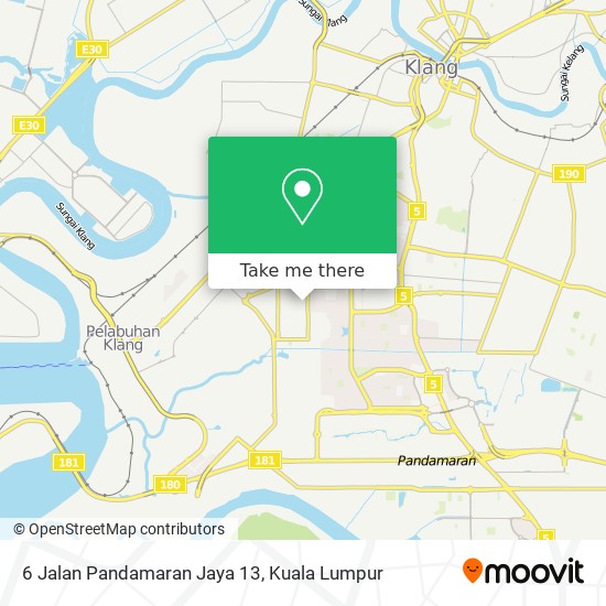 Peta 6 Jalan Pandamaran Jaya 13