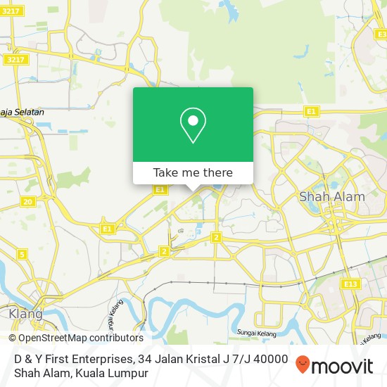 Peta D & Y First Enterprises, 34 Jalan Kristal J 7 / J 40000 Shah Alam