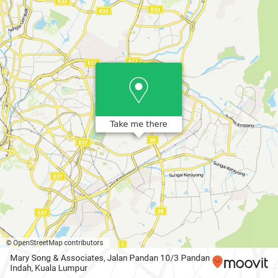 Peta Mary Song & Associates, Jalan Pandan 10 / 3 Pandan Indah
