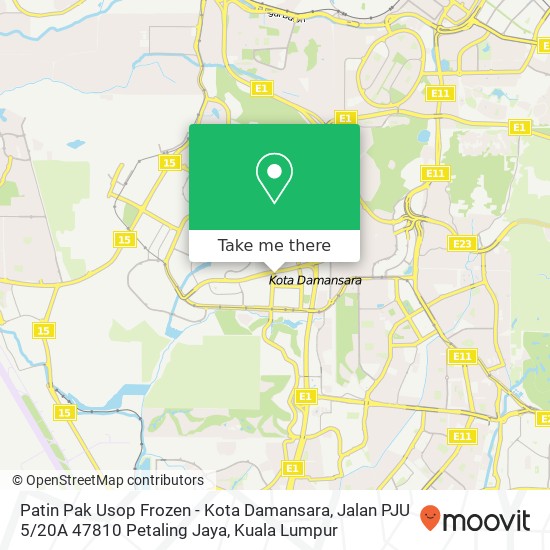 Peta Patin Pak Usop Frozen - Kota Damansara, Jalan PJU 5 / 20A 47810 Petaling Jaya