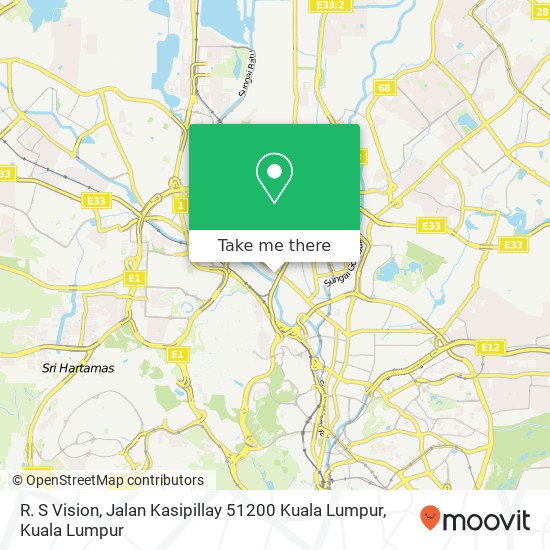 Peta R. S Vision, Jalan Kasipillay 51200 Kuala Lumpur