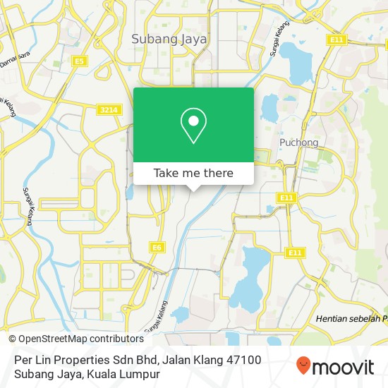 Peta Per Lin Properties Sdn Bhd, Jalan Klang 47100 Subang Jaya