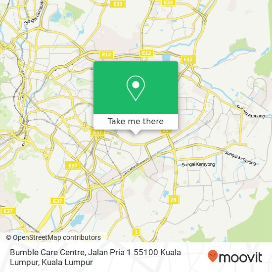 Peta Bumble Care Centre, Jalan Pria 1 55100 Kuala Lumpur