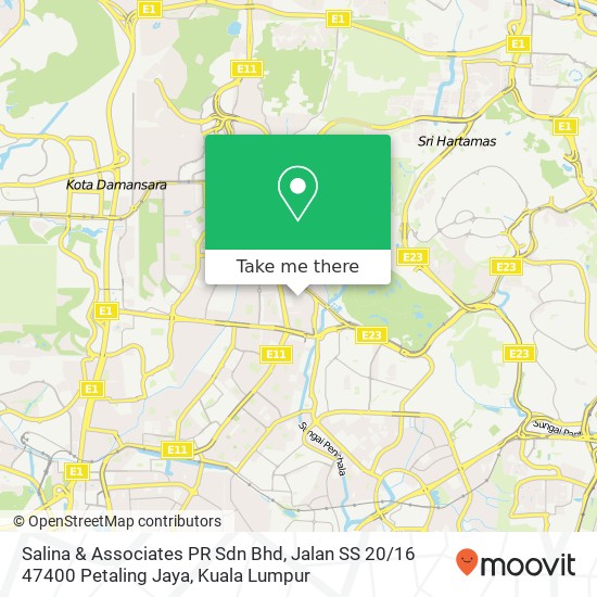 Salina & Associates PR Sdn Bhd, Jalan SS 20 / 16 47400 Petaling Jaya map