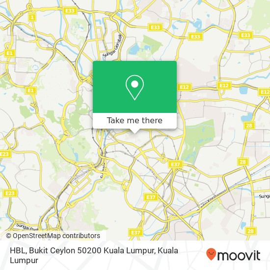 Peta HBL, Bukit Ceylon 50200 Kuala Lumpur