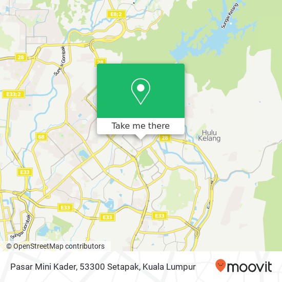 Peta Pasar Mini Kader, 53300 Setapak