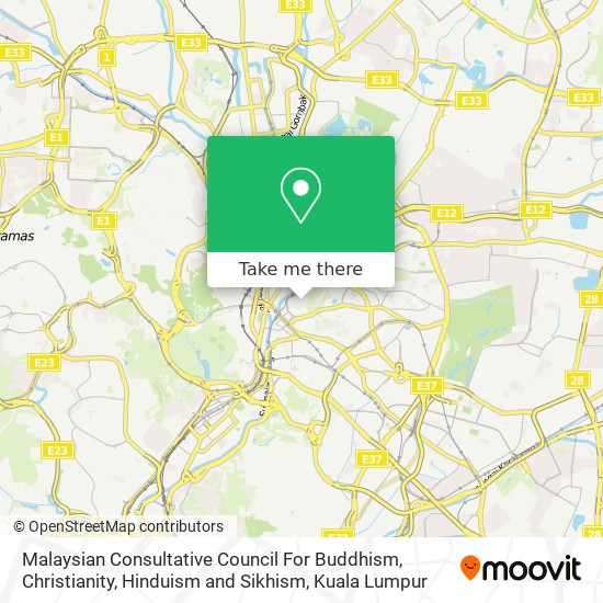 Malaysian Consultative Council For Buddhism, Christianity, Hinduism and Sikhism map