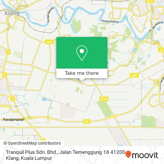 Tranquil Plus Sdn. Bhd., Jalan Temenggung 18 41200 Klang map