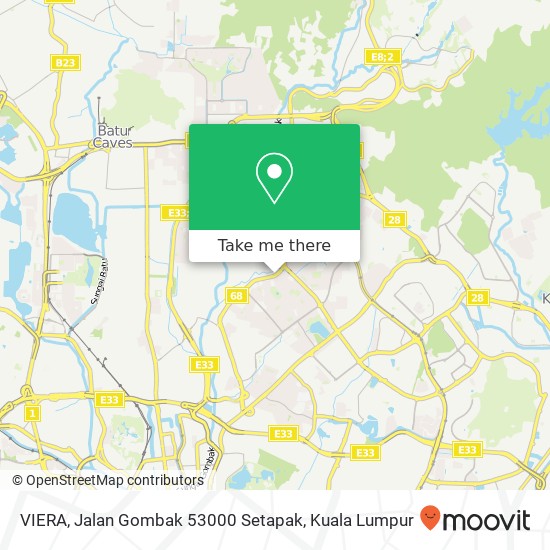 Peta VIERA, Jalan Gombak 53000 Setapak