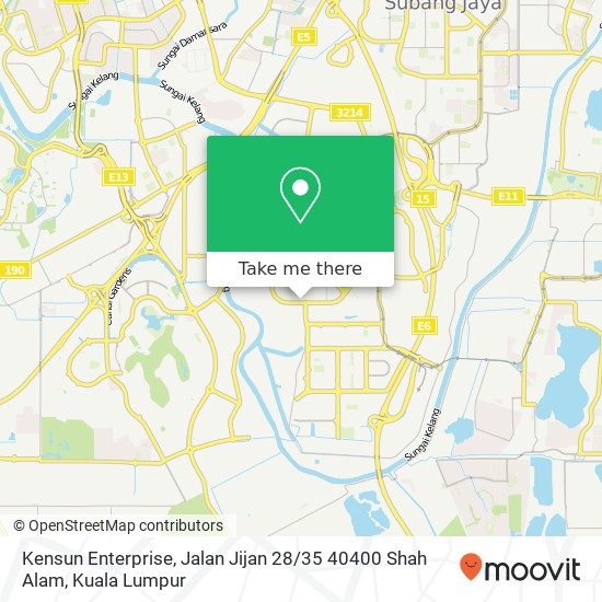 Peta Kensun Enterprise, Jalan Jijan 28 / 35 40400 Shah Alam