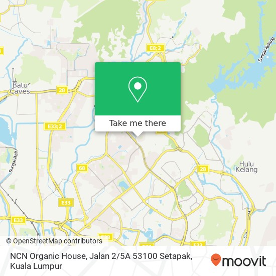 Peta NCN Organic House, Jalan 2 / 5A 53100 Setapak