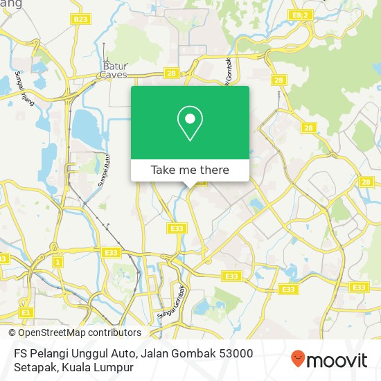 Peta FS Pelangi Unggul Auto, Jalan Gombak 53000 Setapak