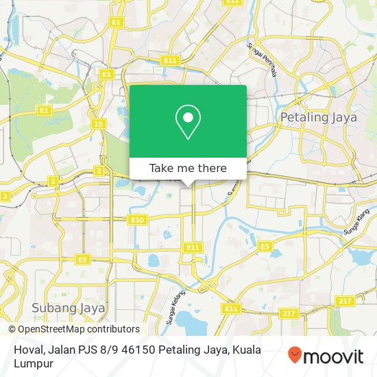 Peta Hoval, Jalan PJS 8 / 9 46150 Petaling Jaya