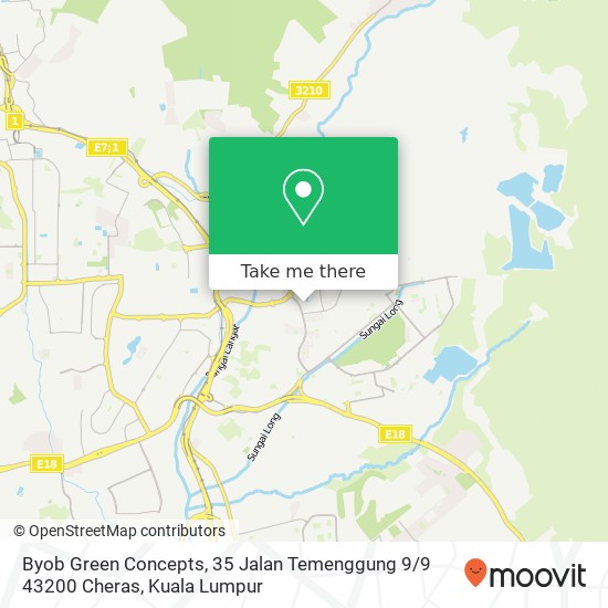 Peta Byob Green Concepts, 35 Jalan Temenggung 9 / 9 43200 Cheras