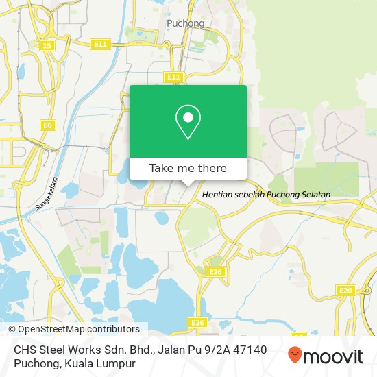 Peta CHS Steel Works Sdn. Bhd., Jalan Pu 9 / 2A 47140 Puchong
