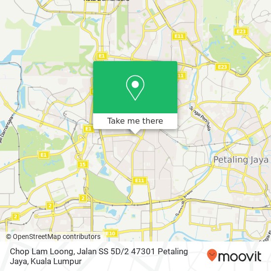 Peta Chop Lam Loong, Jalan SS 5D / 2 47301 Petaling Jaya